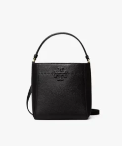Tory Burch Small Mcgraw Bucket Bag In Black