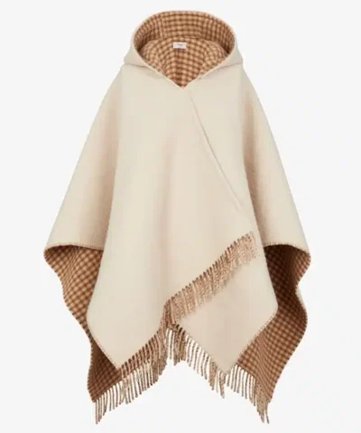 Fendi Cream Wool And Cashmere Poncho