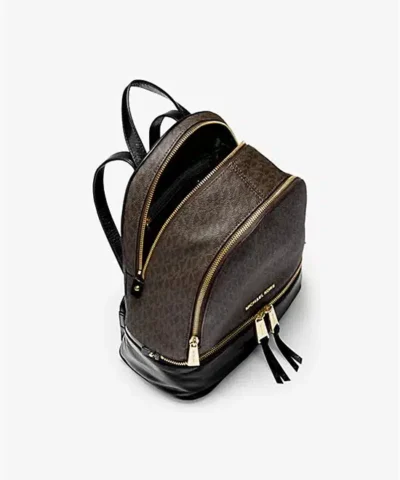 Alternative view of Michael Kors Rhea Medium Logo and Leather Backpack