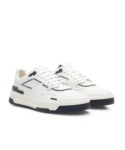 Alternative view of Hugo Boss Basketball-Style Trainer Sneakers With Leather And Decorative Reflective Mesh