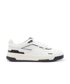 Hugo Boss Basketball-Style Trainer Sneakers With Leather And Decorative Reflective Mesh