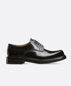 Dior Black Polished Calfskin Carlo Derby Shoe