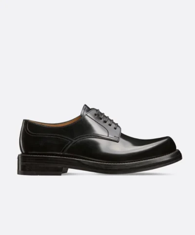 Dior Black Polished Calfskin Carlo Derby Shoe