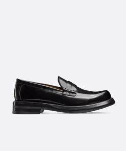 Dior Black Polished Calfskin Carlo Loafer