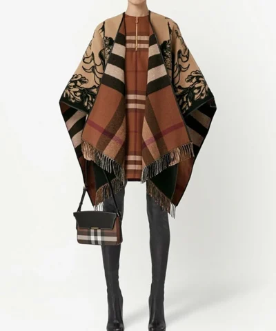 Alternative view of Burberry EKD Forest Wool Cape