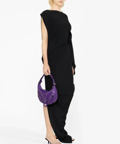 Alternative view of Versace Small Repeat Hobo Bag In Purple