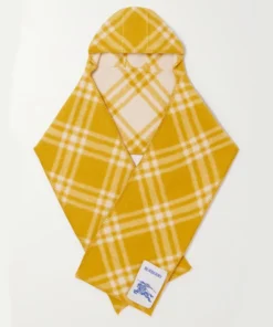 Burberry Hooded Checked Wool-Jacquard Scarf