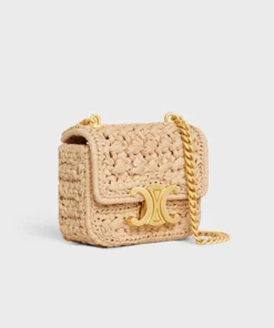 Alternative view of Celine Mini Chain Claude In Raffia Natural