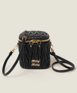 Miu Miu Matelassé Nappa Leather Micro Bag Black
