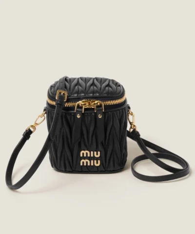 Miu Miu Matelassé Nappa Leather Micro Bag Black