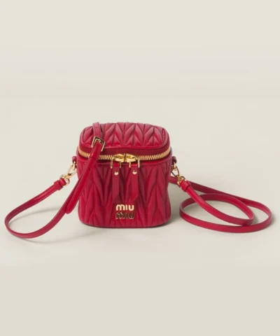 Miu Miu Matelassé Nappa Leather Micro Bag Red
