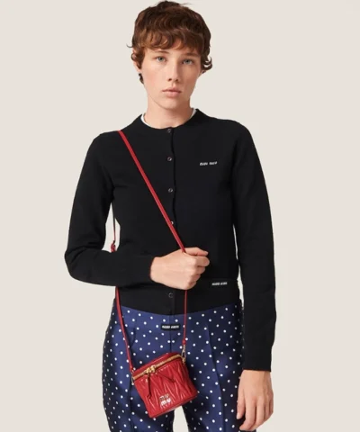 Alternative view of Miu Miu Matelassé Nappa Leather Micro Bag Red