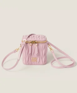 Miu Miu Matelassé Nappa Leather Micro Bag Alabaster Pink