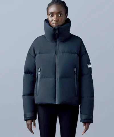 Mackage NET SUSTAIN Mylah Appliquéd Printed Quilted Down Ski Jacket