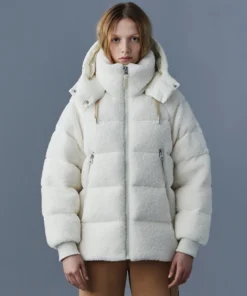 Mackage EDANA Teddy Down Puffer Jacket With Removable Hood