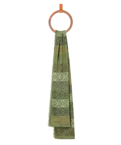 Loewe Anagram Scarf In Wool, Silk And Cashmere