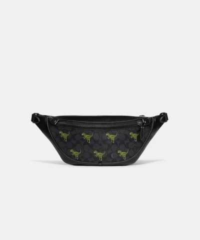 Coach League Belt Bag In Signature Canvas With Rexy Print