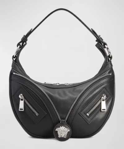 Versace Medium Medusa Zip Leather Hobo Bag
