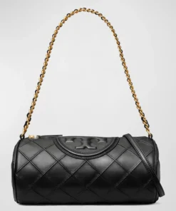 Tory Burch Fleming Barrel Quilted Chain Shoulder Bag