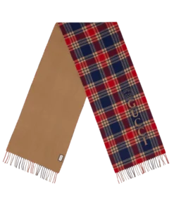 Gucci Tartan Double Faced Logo Scarf