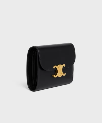 Alternative view of Celine Small Wallet Triomphe In Shiny Calfskin Black