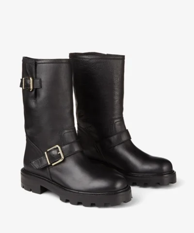 Alternative view of Jimmy Choo Black Smooth Leather Biker II Boots