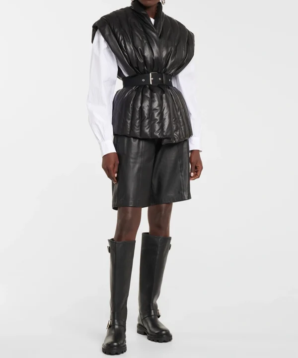 Alternative view of Jimmy Choo Black Biker II 35 Buckled Leather Knee Boots