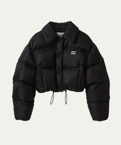 Miu Miu Logo-Print Crop Puffer Jacket