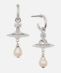 Vivienne Westwood Silver-Tone Orb Pearl Drop Earrings
