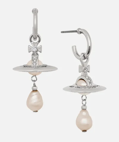 Vivienne Westwood Silver-Tone Orb Pearl Drop Earrings