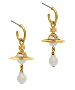 Vivienne Westwood Gold-Tone Orb Pearl Drop Earrings
