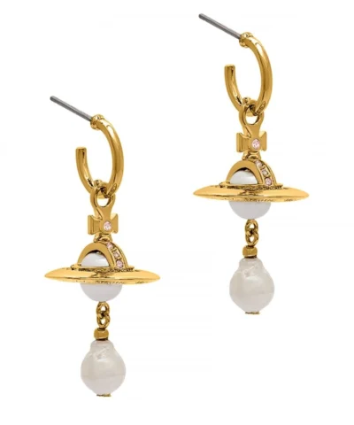 Vivienne Westwood Gold-Tone Orb Pearl Drop Earrings