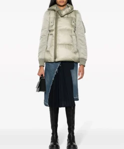 Sacai Zipped Asymmetric Padded Jacket