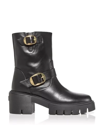 Stuart Weitzman Women's Soho Moto Buckle Booties