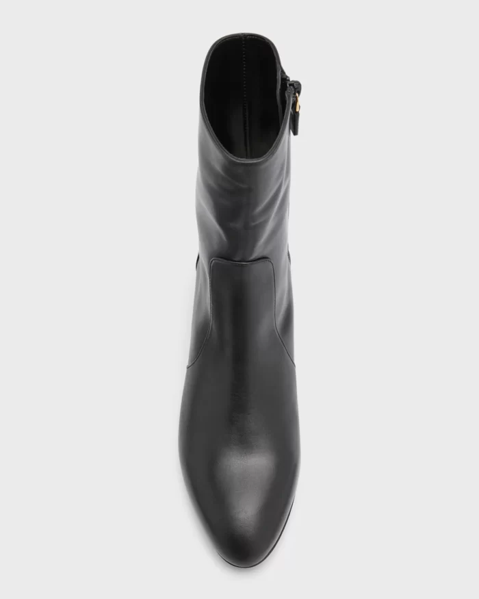 Stuart Weitzman Flareblock Leather Zip Ankle Booties - Image 2